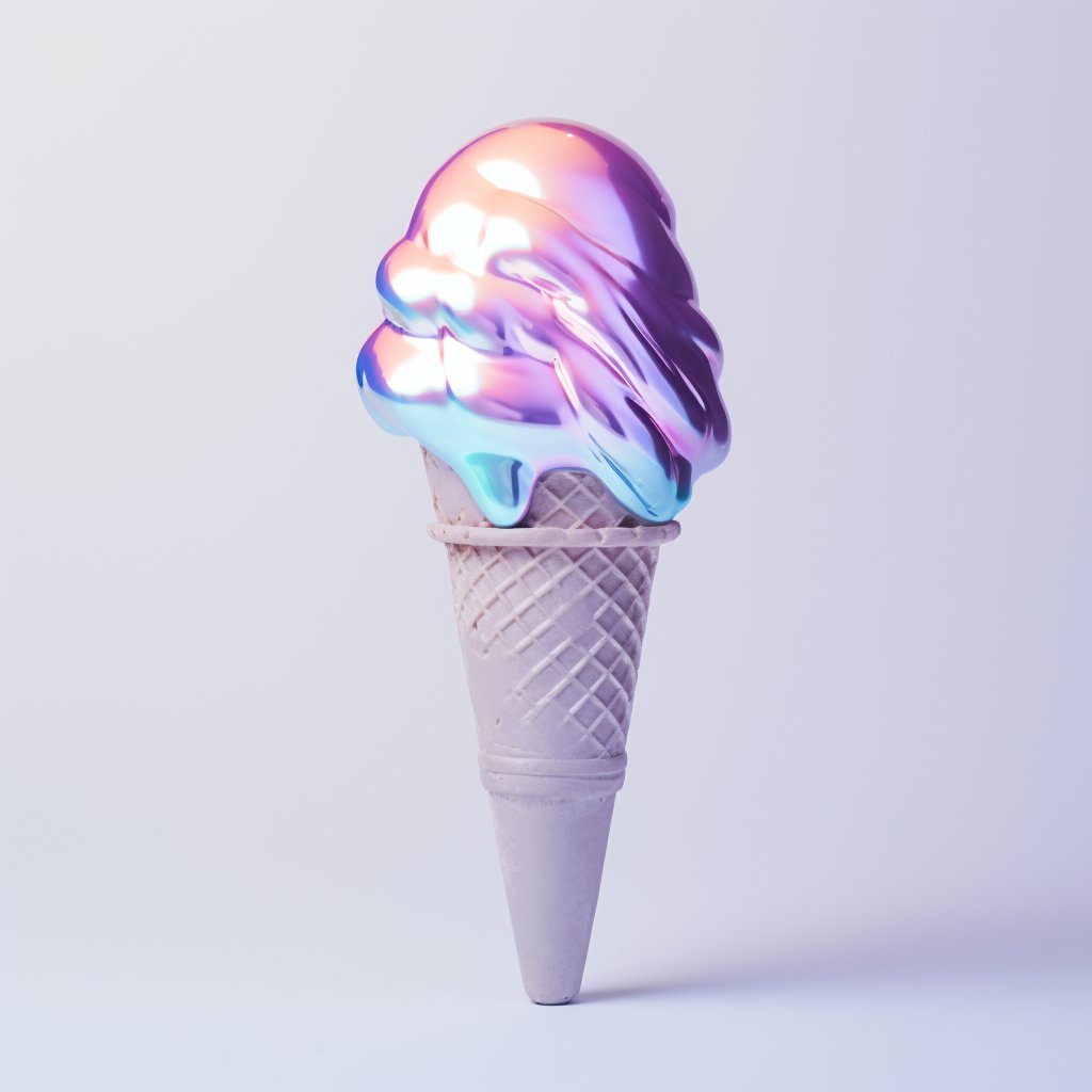 Silver Icecream prompt - created in Midjourney