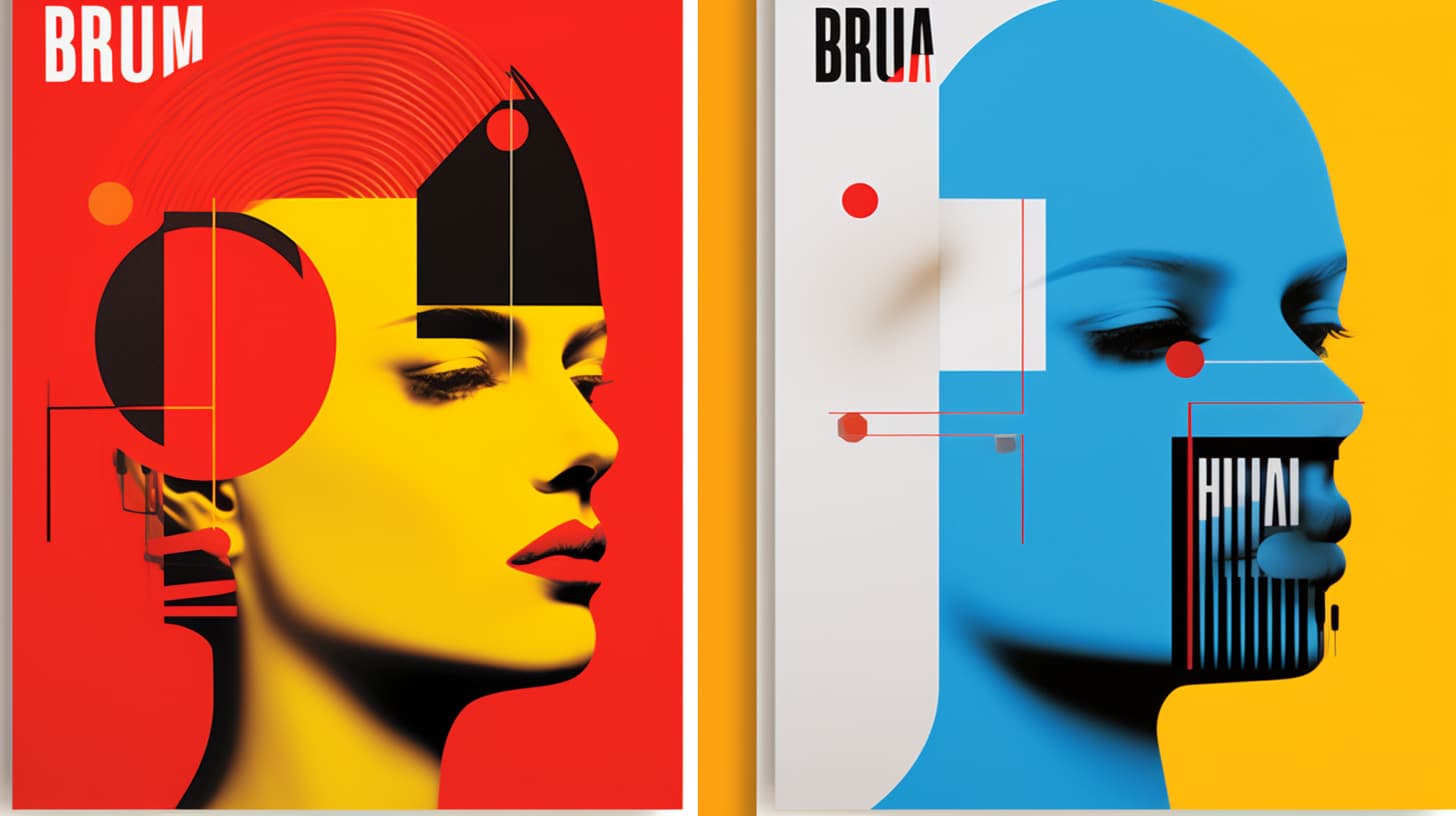 Bauhaus-inspired poster design prompt - created in Midjourney