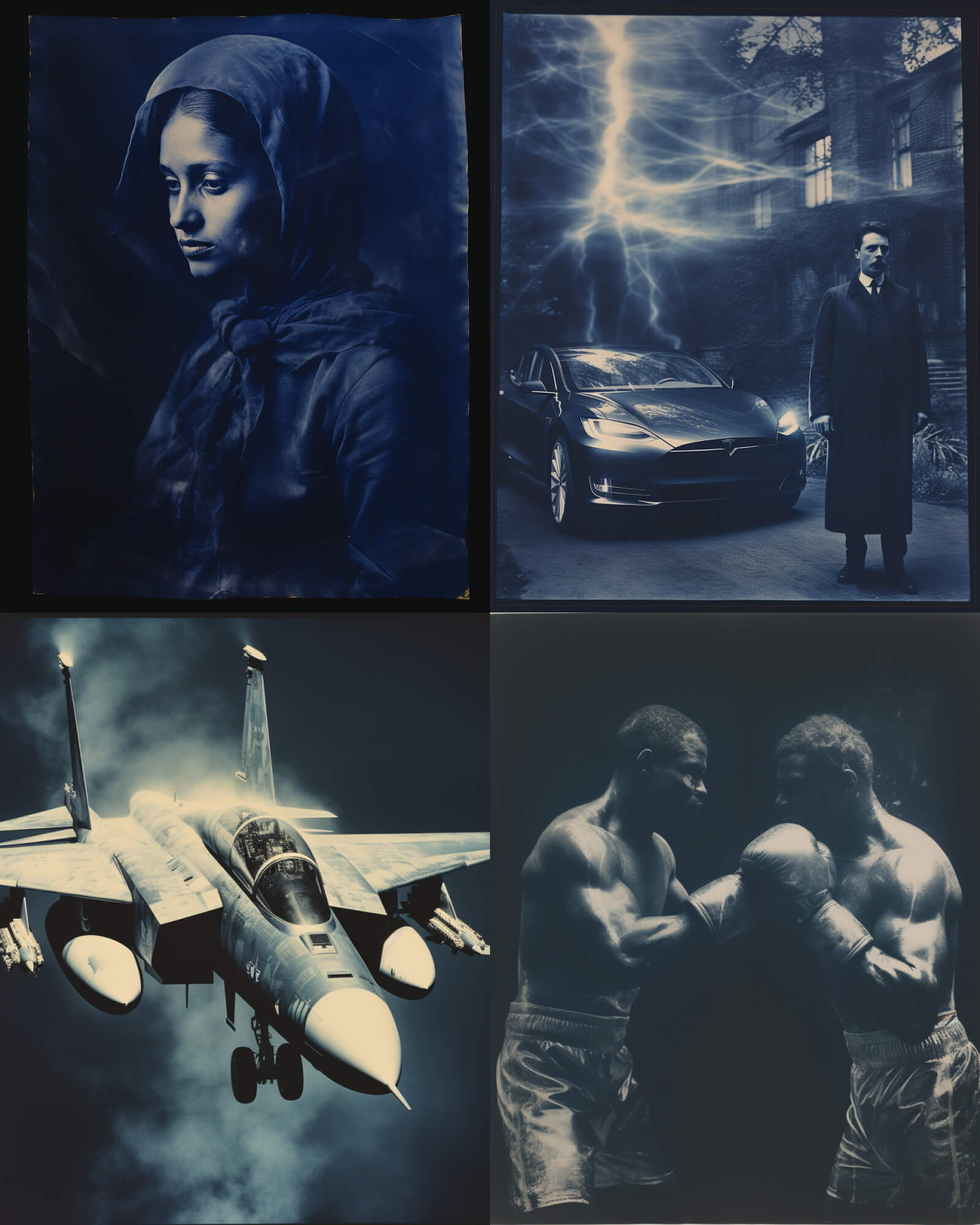 Cyanotype photography - created in Midjourney